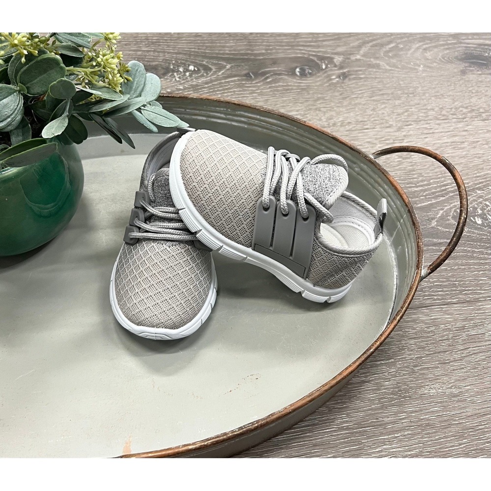 Little Star Children's Grey Lace Up Toddler Sneaker Size 7 NEW